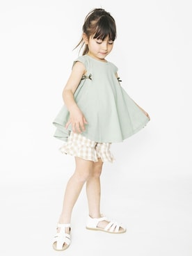 「kids」｜「アイテム（チュニック）」を使った、BRANSHESさん（キッズ・104cm）の夏コーディネート