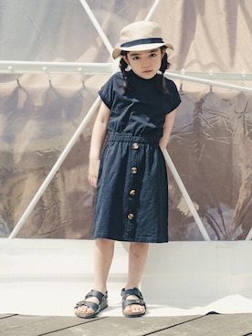 「RADCHAP（ラッドチャップ）のアイテム（ワンピース）」を使った、BRANSHESさん（キッズ・107cm）の夏コーディネート