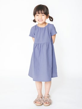 「アイテム（ワンピース/ドレス、パープル系）」を使った、BRANSHESさん（キッズ・106cm）の夏コーディネート