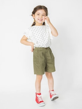 「ドット柄」｜BRANSHESさん（キッズ・110cm）の夏コーディネート