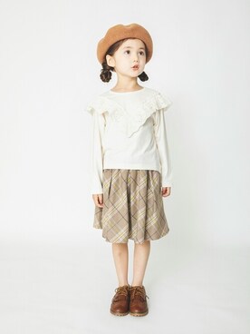 「アイテム（ハンチング/ベレー帽、イエロー系）」を使った、BRANSHESさん（キッズ・110cm）の夏コーディネート