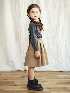 「アイテム（ワンピース/ドレス）」を使った、BRANSHESさん（キッズ・110cm）の秋コーディネート