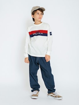 「アイテム（キャップ）」を使った、BRANSHESさん（キッズ・130cm）の秋コーディネート