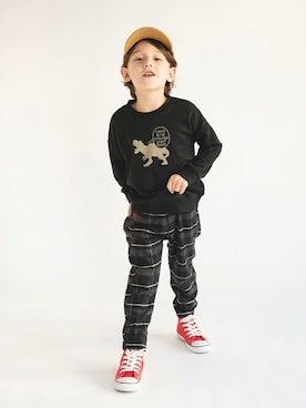 「アイテム（キャップ）」を使った、BRANSHESさん（キッズ・110cm）の秋コーディネート