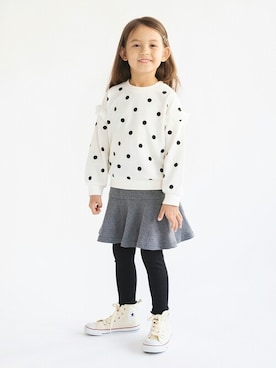 「アイテム（スカート）」を使った、BRANSHESさん（キッズ・110cm）の秋コーディネート