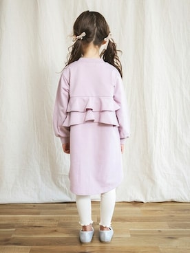 「アイテム（レギンス/スパッツ、ホワイト系）」を使った、BRANSHESさん（キッズ・110cm）の秋コーディネート