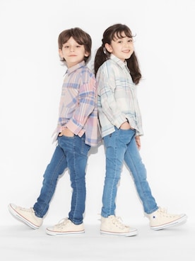 「アイテム（デニムパンツ）」を使った、BRANSHESさん（キッズ・110cm）の冬コーディネート