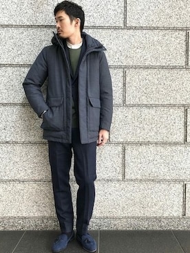 「EDIFICE（エディフィス）のアイテム（スリッポン）」を使った、IDUTSUさん（メンズ・177cm）の冬コーディネート