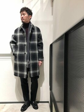 Harris Tweed ハリスツイード ステンカラーコート XL相当 大きい HARRIS TWEED BALMACAAN COAT｜ビームス プラス 丸の内｜BEAMS