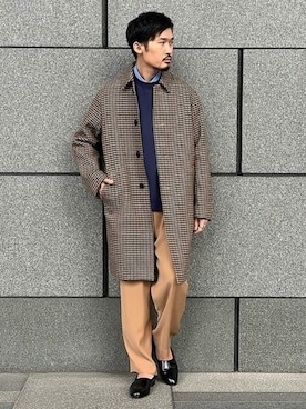 「EDIFICE（エディフィス）のアイテム（ステンカラーコート）」を使った、IDUTSUさん（メンズ・177cm）の秋コーディネート