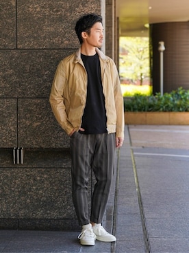 「EDIFICE（エディフィス）のアイテム（ブルゾン）」を使った、IDUTSUさん（メンズ・177cm）の春コーディネート