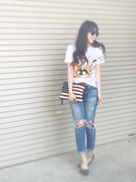 「BEAMS（ビームス）のアイテム（クラッチバッグ）」を使った、☺︎さん（レディース・164cm）の夏コーディネート