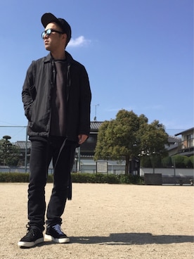 「DISCOVERED（ディスカバード）のアイテム（スウェット）」を使った、KEIさん（メンズ・168cm）の春コーディネート