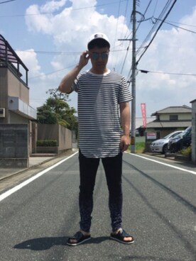 「DISCOVERED（ディスカバード）のアイテム（帽子）」を使った、KEIさん（メンズ・168cm）の夏コーディネート