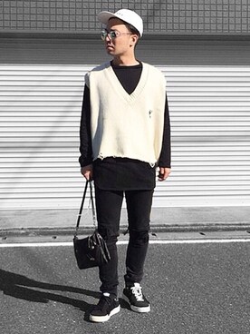 「doublet（ダブレット）のアイテム（ベスト）」を使った、KEIさん（メンズ・168cm）の秋コーディネート