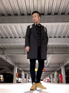 「ロング丈」｜「アイテム（その他アウター）」を使った、KEIさん（メンズ・168cm）の冬コーディネート