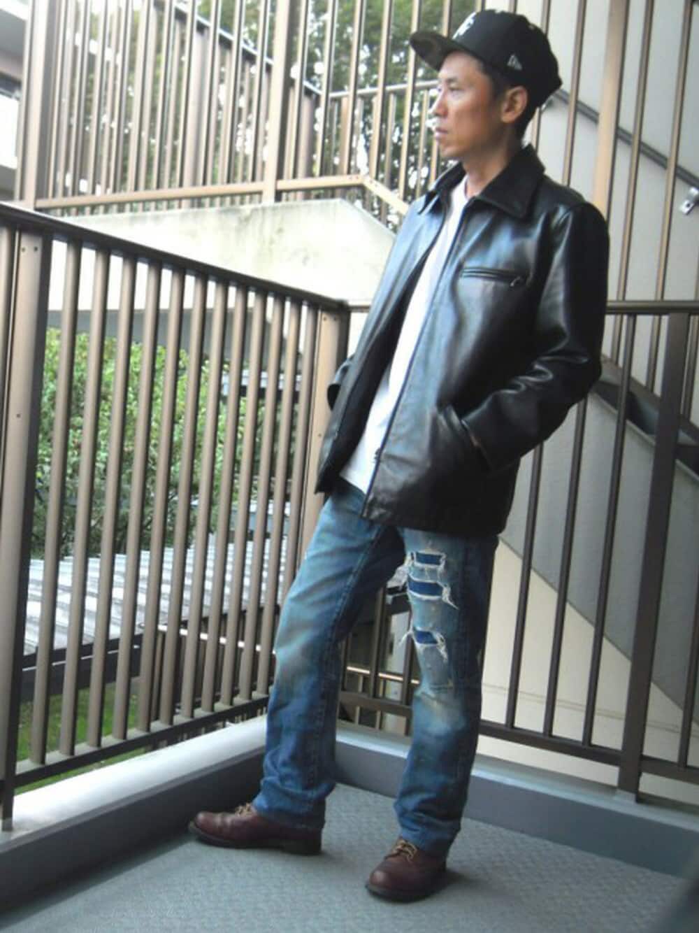 A.P.C.のライダースジャケットを使った人気ファッションコーディネート