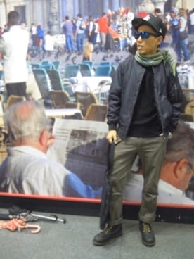 「BOYCOTT（ボイコット）のアイテム（パンツ）」を使った、genさん（メンズ・167cm）の冬コーディネート