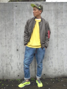 「And A（アンドエー）のアイテム（ジャケット/アウター）」を使った、genさん（メンズ・167cm）の春コーディネート