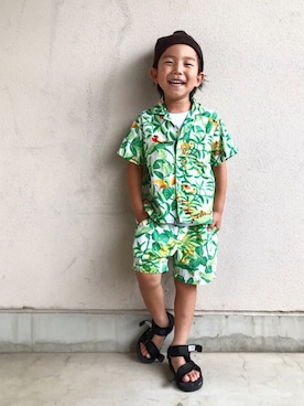 「suicoke（スイコック）のアイテム」を使った、SOUSUKEさん（キッズ・104cm）の夏コーディネート