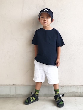 「suicoke（スイコック）のアイテム」を使った、SOUSUKEさん（キッズ・110cm）の夏コーディネート