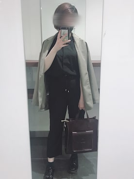 「Diosfront（ディオスフロント）のアイテム（セットアップ）」を使った、ナルさん（レディース・155cm）の春コーディネート