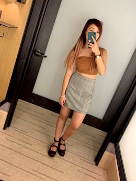 「Abercrombie&Fitch（アバークロンビーアンドフィッチ）のアイテム（スカート）」を使った、Wing Namさん（レディース・157cm）の夏コーディネート