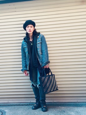 「FREAK'S STORE（フリークスストア）のアイテム（ハンチング/ベレー帽）」を使った、橋本 侑哉さん（メンズ・173cm）の春コーディネート