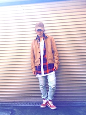 「アイテム（カバーオール）」を使った、橋本 侑哉さん（メンズ・173cm・20代）の春コーディネート