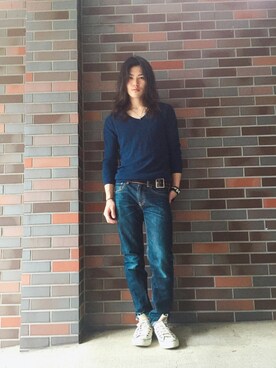 「マーガレット・ハウエル(MARGARET HOWELL)」｜「アイテム（その他）」を使った、橋本 侑哉さん（メンズ・173cm）の夏コーディネート