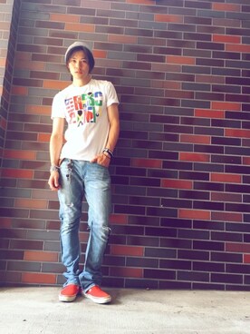 「KIJIMA TAKAYUKI」｜「アイテム（ニットキャップ/ビーニー）」を使った、橋本 侑哉さん（メンズ・173cm）の夏コーディネート