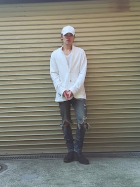 「CASPER JOHN（キャスパージョン）のアイテム（帽子）」を使った、橋本 侑哉さん（メンズ・173cm）の秋コーディネート