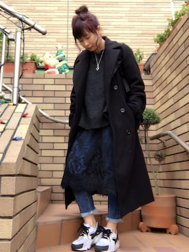 「MEMENTISM（メメントイズム）のアイテム」を使った、佐々木麻耶さん（レディース・156cm）の冬コーディネート