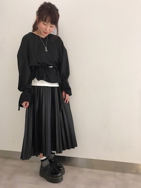 「DAMMY（ダミー）のアイテム」を使った、佐々木麻耶さん（レディース・156cm）の春コーディネート
