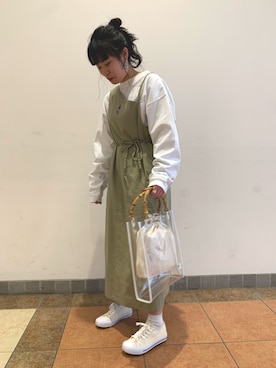 「WEGO（ウィゴー）のアイテム（ワンピース）」を使った、佐々木麻耶さん（レディース・156cm）の春コーディネート