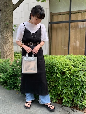 「WEGO（ウィゴー）のアイテム（ワンピース）」を使った、佐々木麻耶さん（レディース・156cm）の夏コーディネート