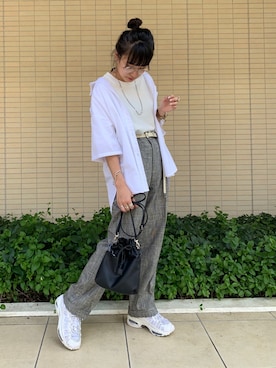 「ハイテクスニーカー」｜佐々木麻耶さん（レディース・156cm・20代）の夏コーディネート