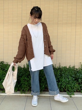 佐々木麻耶さん（レディース・156cm）の秋コーディネート