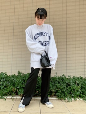 「リバースウィーブ」｜佐々木麻耶さん（レディース・156cm）の冬コーディネート