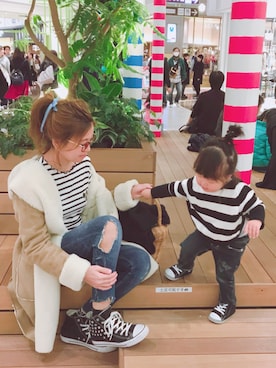 「ROPE' PICNIC（ロペピクニック）のアイテム（ムートンコート）」を使った、N A O M Iさん（レディース・164cm）の秋コーディネート