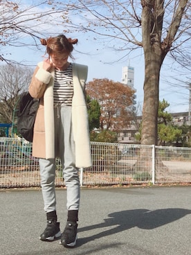「ROPE' PICNIC（ロペピクニック）のアイテム（ムートンコート）」を使った、N A O M Iさん（レディース・164cm）の冬コーディネート