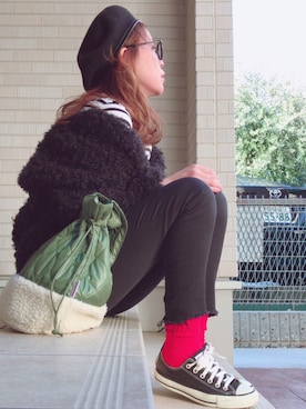 「CONVERSE（コンバース）のconverse（コンバース） ALL STAR OX（オールスターOX）（スニーカー）」を使った、N A O M Iさん（レディース・164cm）の冬コーディネート