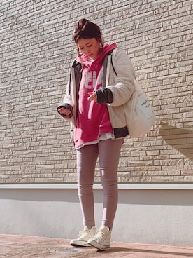 「CONVERSE（コンバース）のCONVERSE ALL STAR　ハイカットスニーカー（スニーカー）」を使った、N A O M Iさん（レディース・162cm）の冬コーディネート