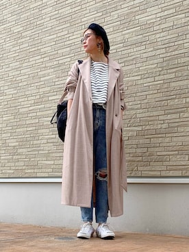 「Right-on（ライトオン）のアイテム（ハンチング/ベレー帽）」を使った、N A O M Iさん（レディース・162cm）の春コーディネート