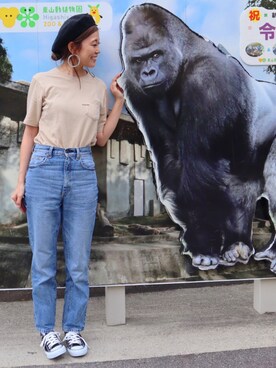 「Right-on（ライトオン）のアイテム（ハンチング/ベレー帽）」を使った、N A O M Iさん（レディース・162cm）の夏コーディネート