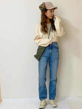 「CONVERSE（コンバース）のCONVERSE ALL STAR　ハイカットスニーカー（スニーカー）」を使った、N A O M Iさん（レディース・162cm）の冬コーディネート