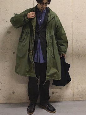 「ジャーマントレーナー」｜「アイテム（モッズコート）」を使った、Kottamさん（メンズ・170cm）の冬コーディネート