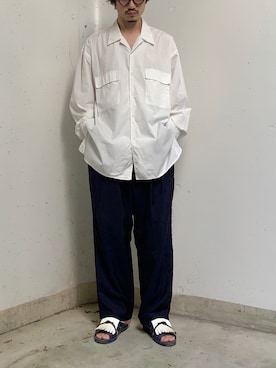 「bukht（ブフト）のアイテム（スラックス）」を使った、Kottamさん（メンズ・170cm）の春コーディネート