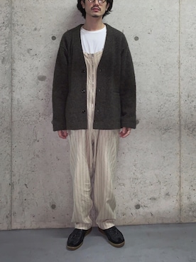 「ジャーマントレーナー」｜「アイテム（サロペット/オーバーオール）」を使った、Kottamさん（メンズ・170cm）の秋コーディネート
