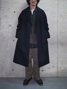 「ジャーマントレーナー」｜「アイテム（トレンチコート）」を使った、Kottamさん（メンズ・170cm）の冬コーディネート
